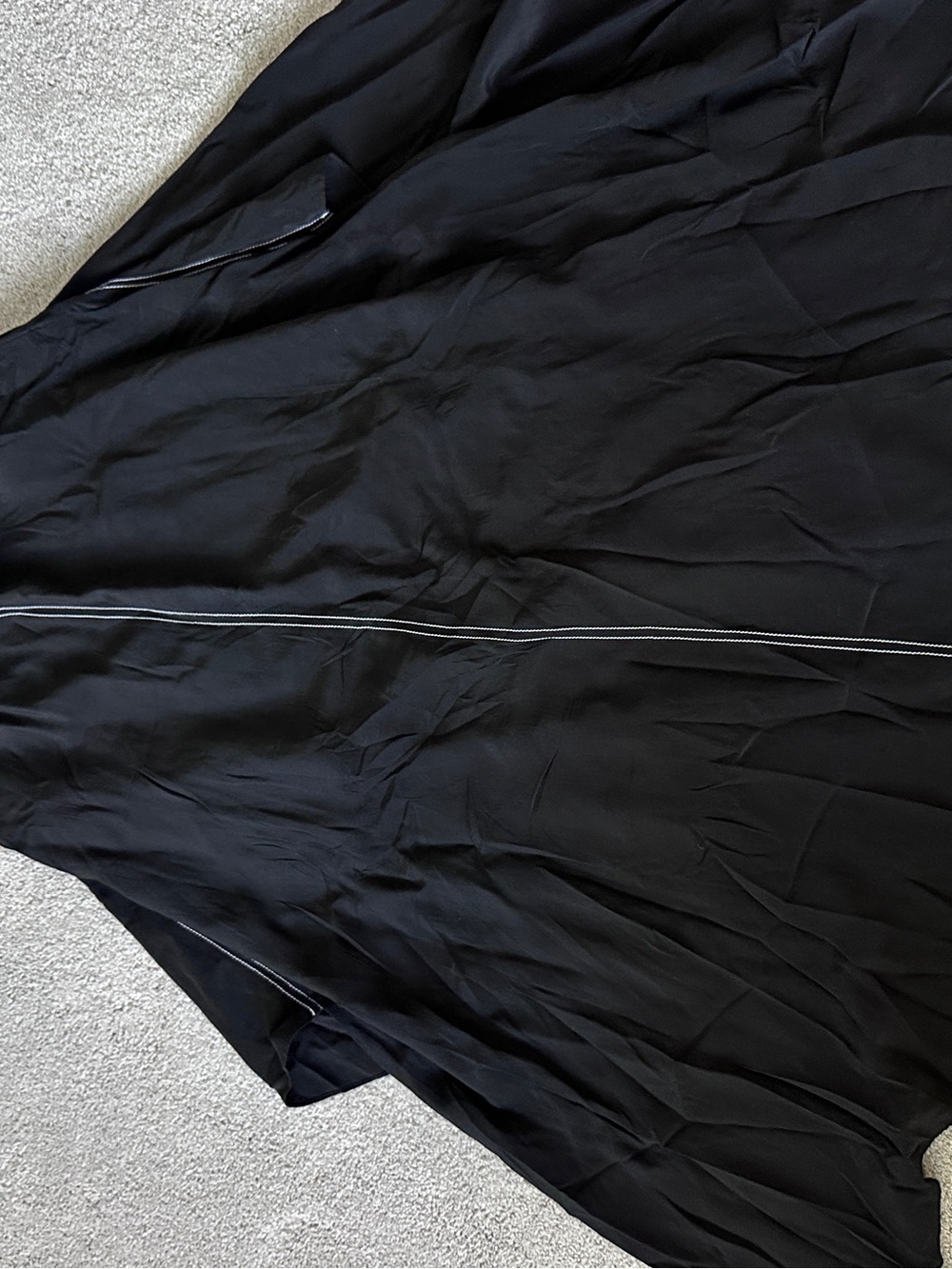 100% Silk Designer Black Asymmetric Midi Skirt W Adjustable Tassels Lined Size M - Picture 8 of 14